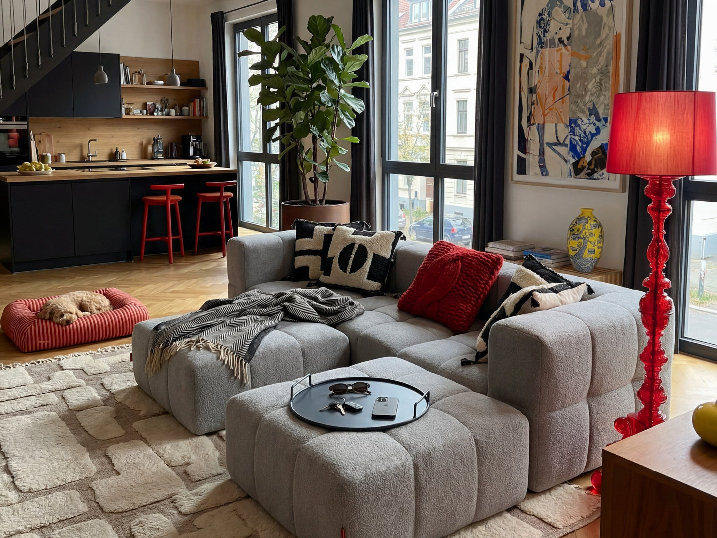 EEAZI Modulares Sofa – Flexibles Design für jeden Raum – 3-teilig, Grau