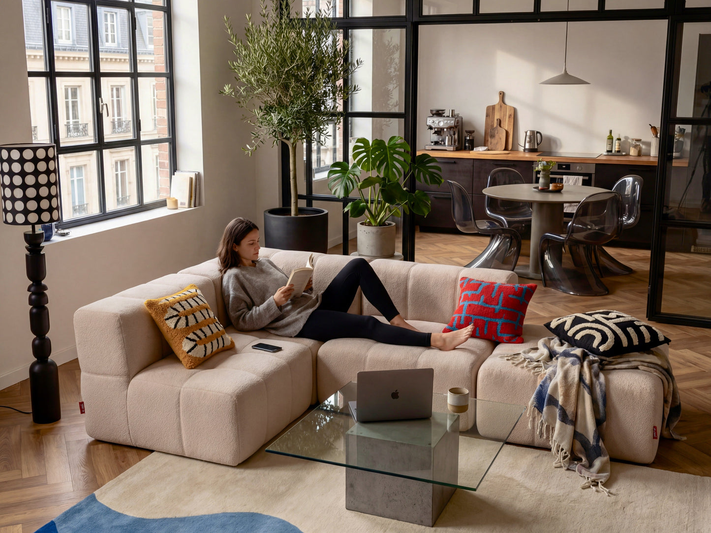 EEAZI Modulares Sofa – Flexibles Design für jeden Raum – 6-teilig Beige