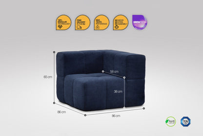 EEAZI Modulares Sofa – Universelles Eckelement (Links/Rechts) Blau