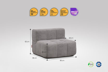 EEAZI Modulares Sofa – Mittelelement Grau