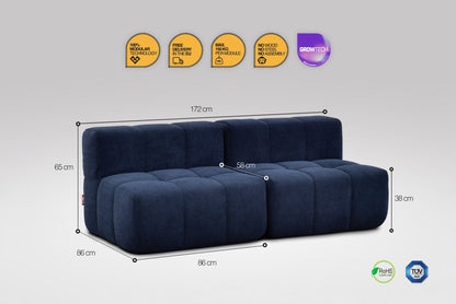 EEAZI Modulares Sofa – Flexibles Design für jeden Raum – 2-teilig Blau
