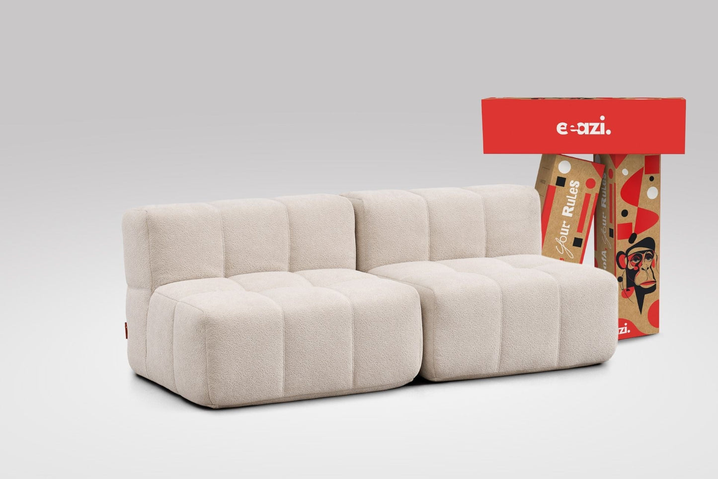 EEAZI Modulsofa – Flexibles Design für jeden Raum – 2-teilig Beige