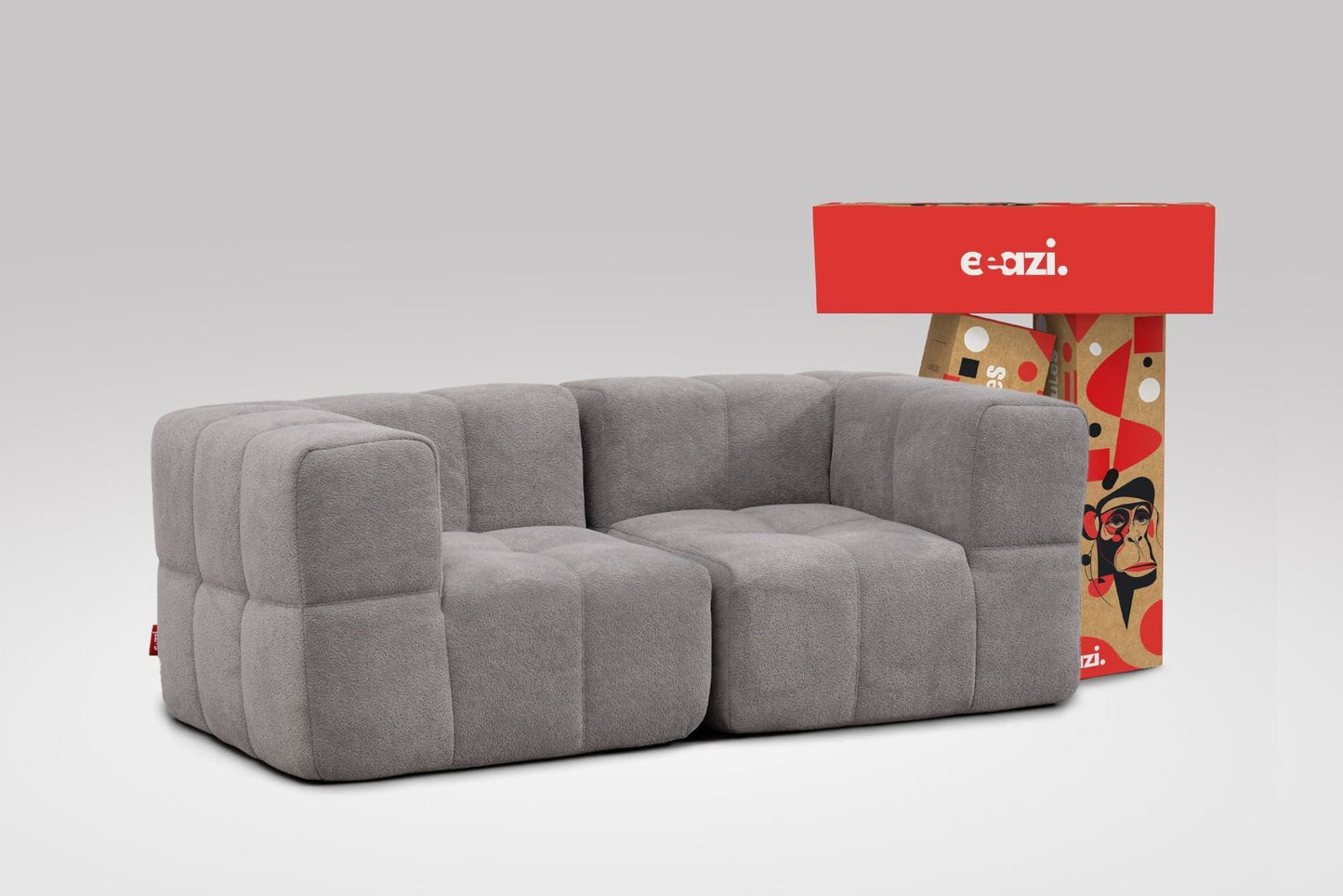 EEAZI Modulares Sofa – Flexibles Design für jeden Raum – 2-teilig Grau
