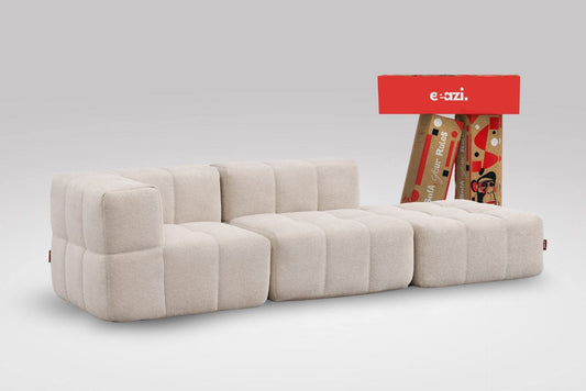 EEAZI Modulares Sofa – Flexibles Design für jeden Raum – 3-teilig Beige