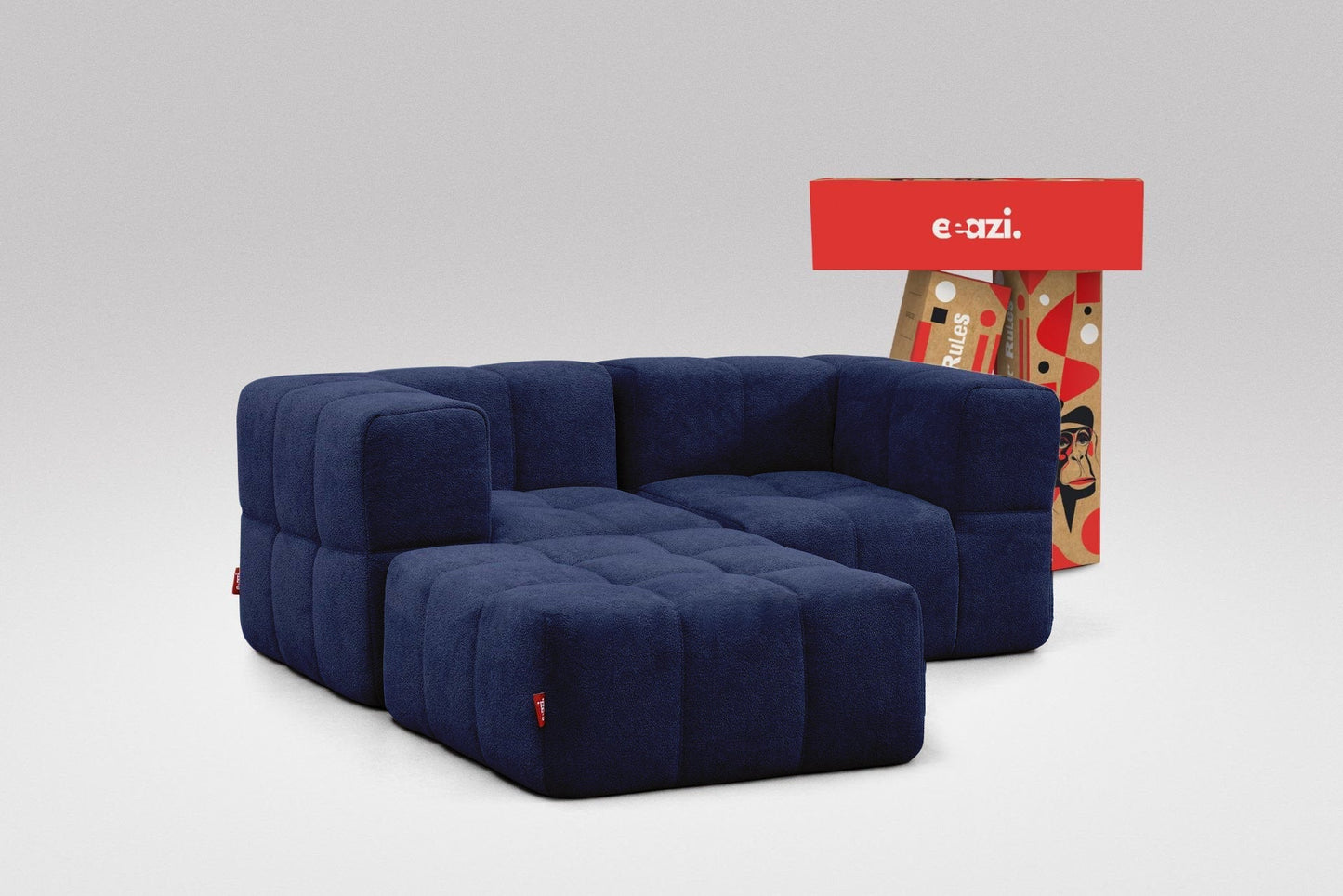 EEAZI Modulares Sofa – Flexibles Design für jeden Raum - 3-teilig, blau