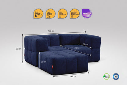 EEAZI Modulares Sofa – Flexibles Design für jeden Raum - 3-teilig, blau