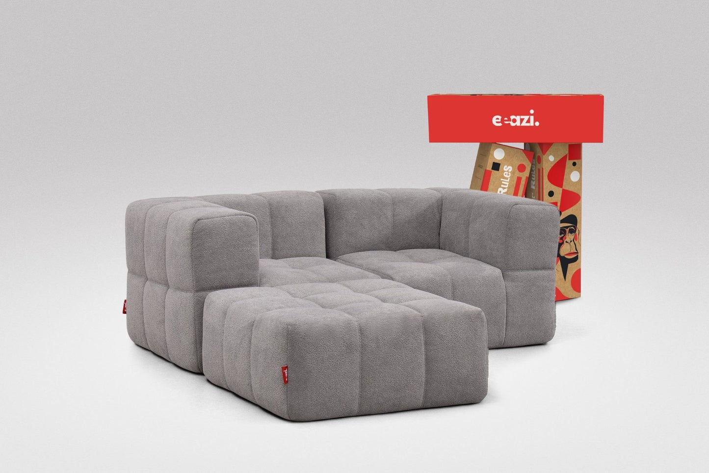 EEAZI Modulares Sofa – Flexibles Design für jeden Raum – 3-teilig, Grau