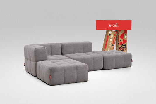 EEAZI Modulsofa – Flexibles Design für jeden Raum – 4-teilig Grau