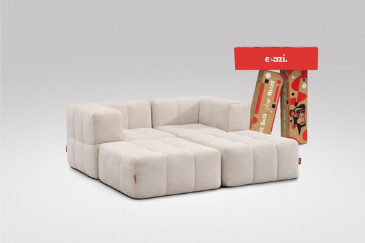 EEAZI Modulares Sofa – Flexibles Design für jeden Raum - 4-teilig Beige