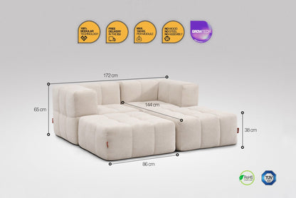 EEAZI Modulares Sofa – Flexibles Design für jeden Raum - 4-teilig Beige