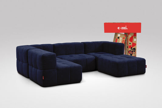 EEAZI Modulares Sofa – Flexibles Design für jeden Raum – 5-teilig, Blau