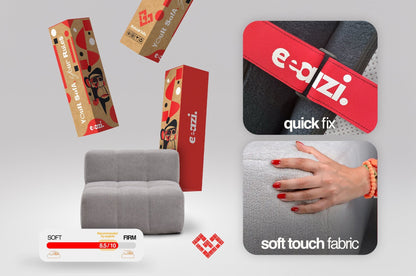 EEAZI Modulares Sofa – Flexibles Design für jeden Raum - 4-teilig Beige