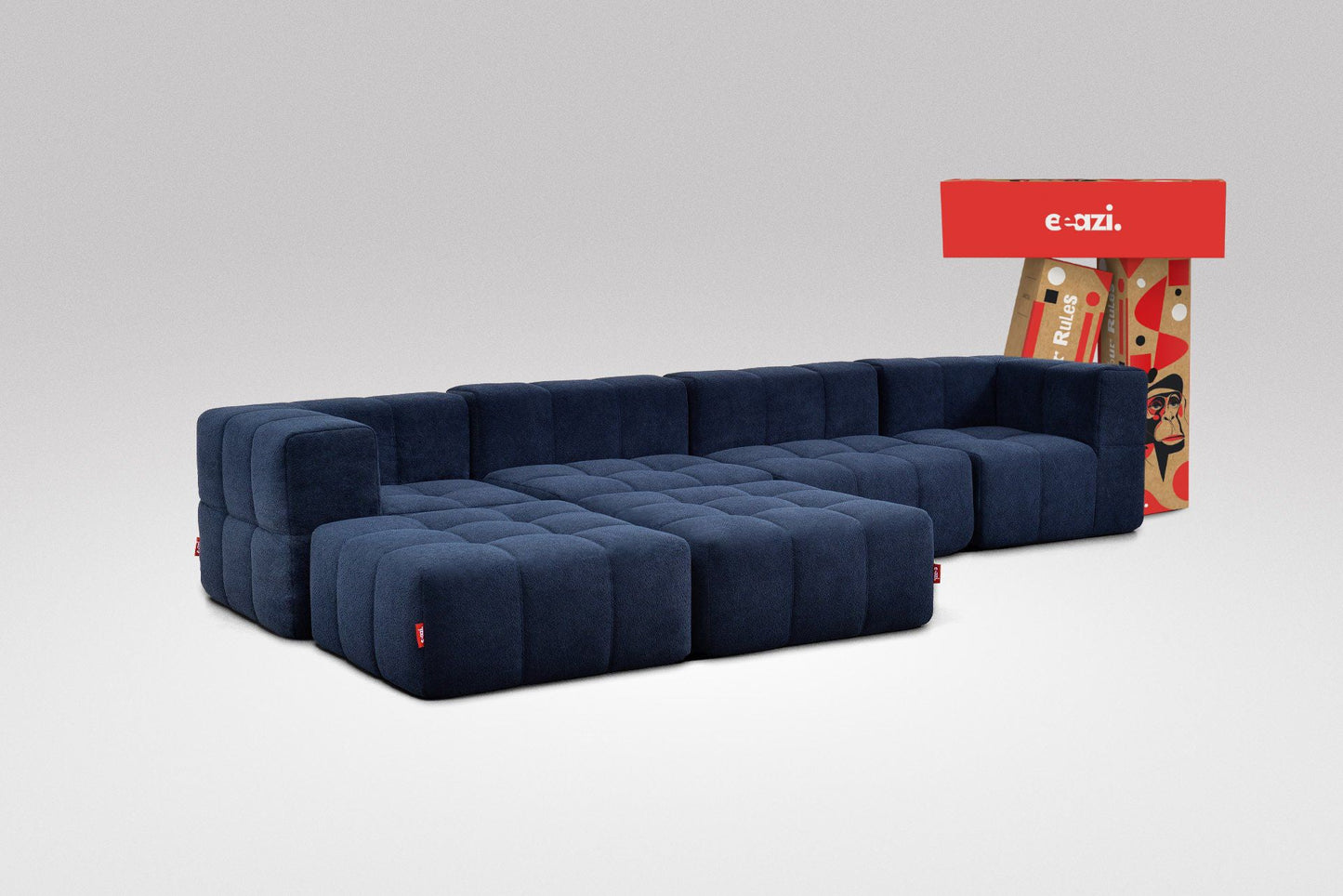 EEAZI Modulares Sofa – Flexibles Design für jeden Raum - 6-teilig, Blau