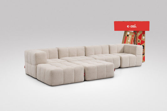 EEAZI Modulares Sofa – Flexibles Design für jeden Raum – 6-teilig Beige