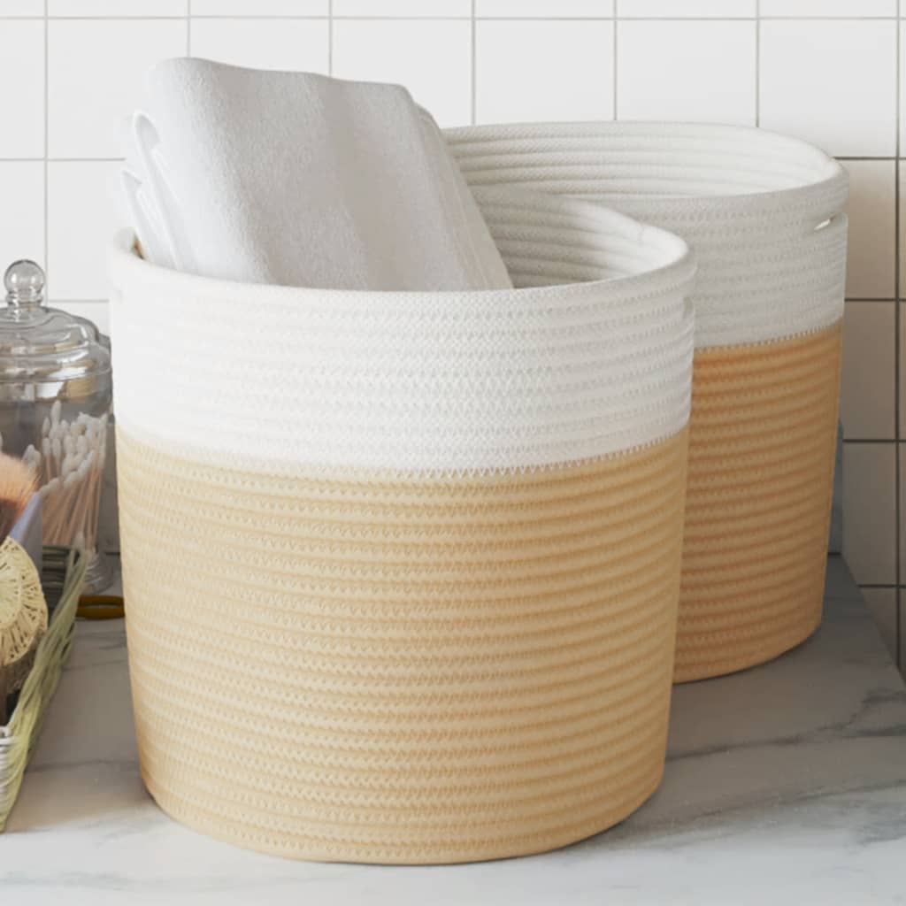 Baumwoll-Aufbewahrungskörbe-Set – 2 Stück rund Ø Design