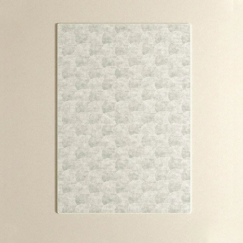Beiger Teppich mit geometrischem Muster – Moderner, minimalistischer Teppich für Zuhause