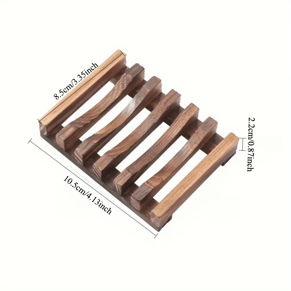 Elegant Wooden Soap Dish – Self-Draining Natural Soap Box