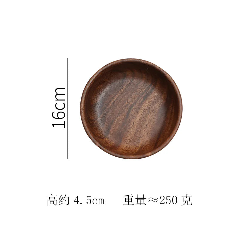 Solid Walnut Wood Bowl – Vintage Creative Salad & Fruit Bowl