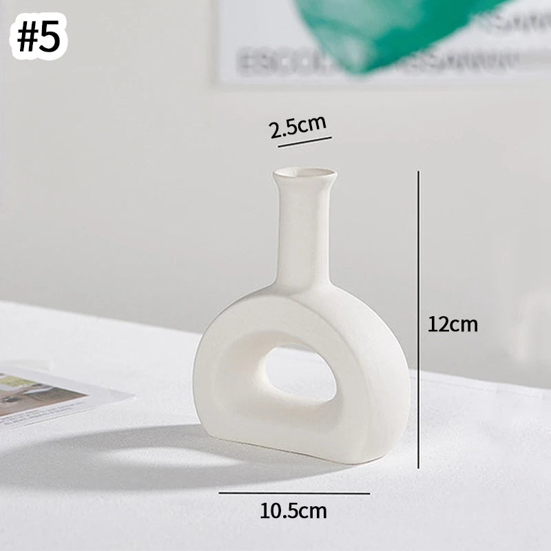 Nordic White Vase – Minimalist Home Decor Accent