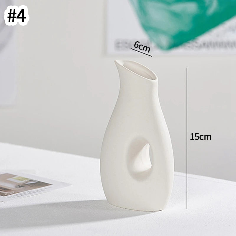 Nordic White Vase – Minimalist Home Decor Accent