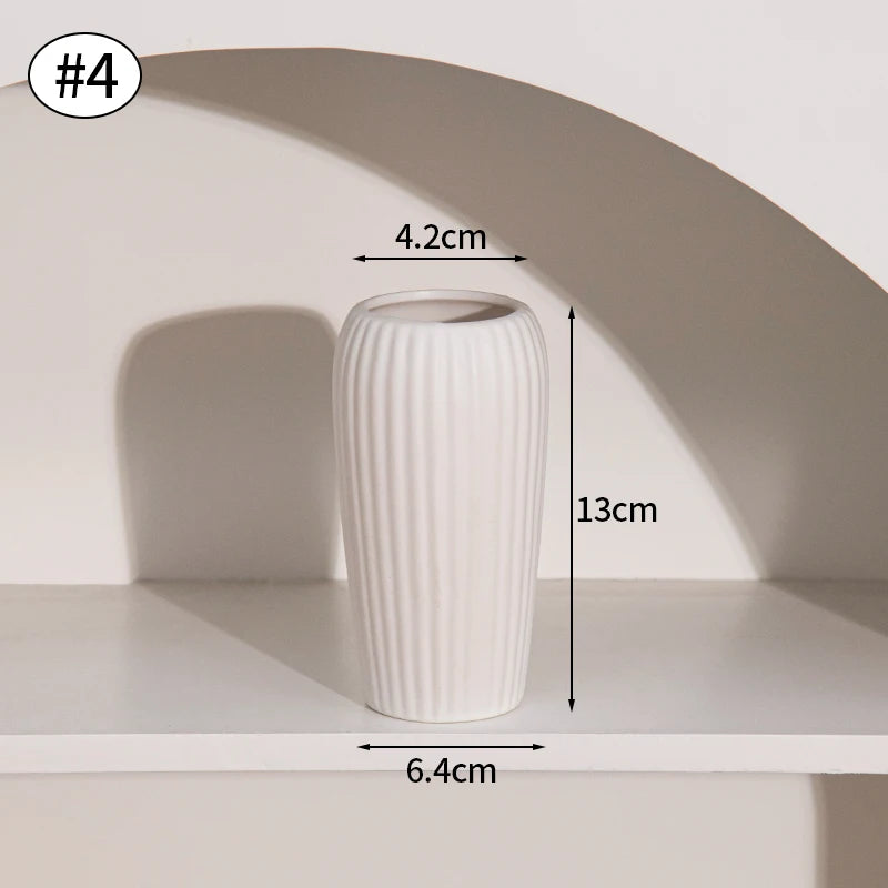 Nordic White Vase – Minimalist Home Decor Accent