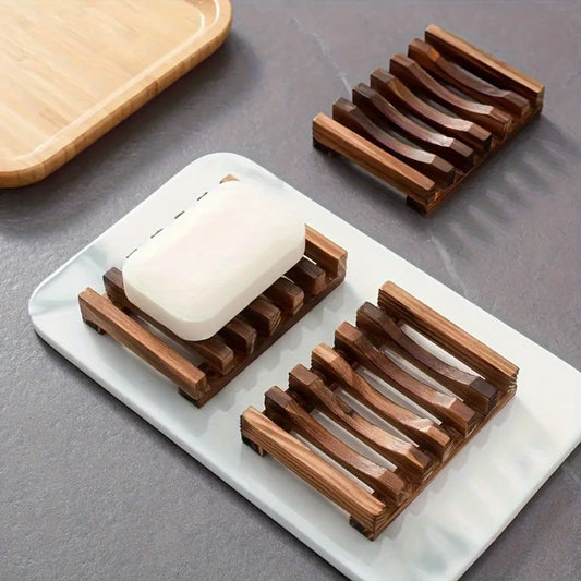 Elegant Wooden Soap Dish – Self-Draining Natural Soap Box