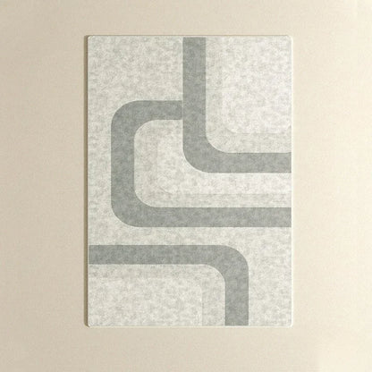 Beiger Teppich mit geometrischem Muster – Moderner, minimalistischer Teppich für Zuhause