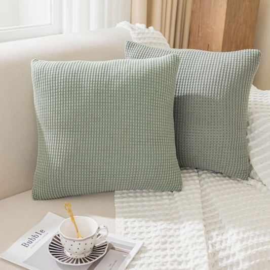 Solid Color Jacquard Pillow Cover – Elegant Sofa & Home Decor Cushion Case