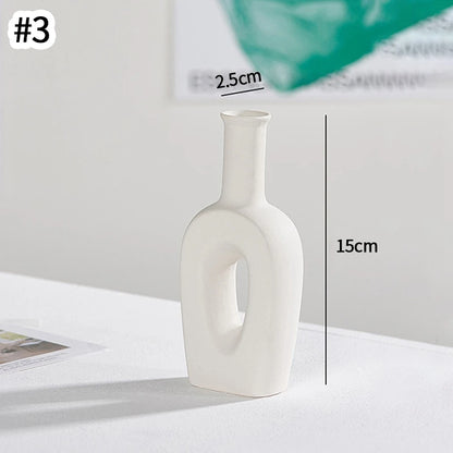 Nordic White Vase – Minimalist Home Decor Accent