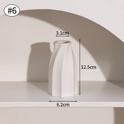 Nordic White Vase – Minimalist Home Decor Accent