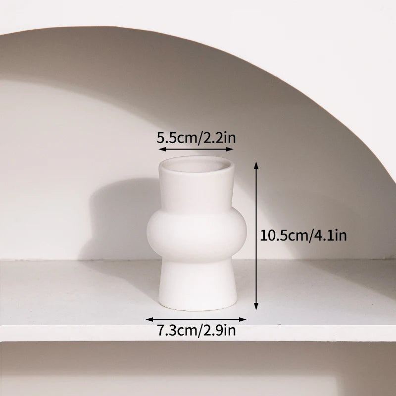 Nordic White Vase – Minimalist Home Decor Accent