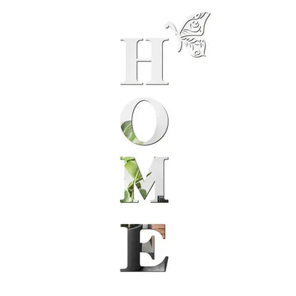 HOME 3D Spiegelfliesen Wandsticker – Moderne Eingangs- & Heimdekoration
