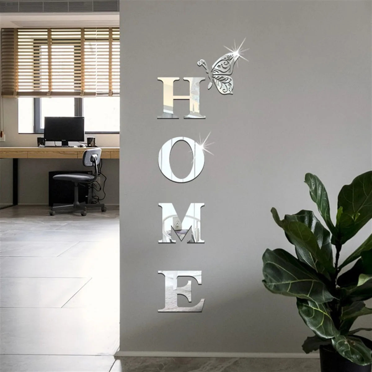 HOME 3D Spiegelfliesen Wandsticker – Moderne Eingangs- & Heimdekoration