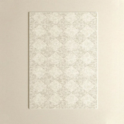 Beiger Teppich mit geometrischem Muster – Moderner, minimalistischer Teppich für Zuhause