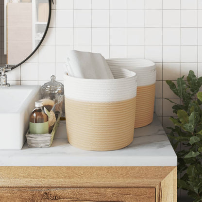 Baumwoll-Aufbewahrungskörbe-Set – 2 Stück rund Ø Design