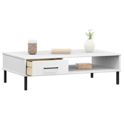 OSLO Couchtisch – Massives Kiefernholz & Metallbeine