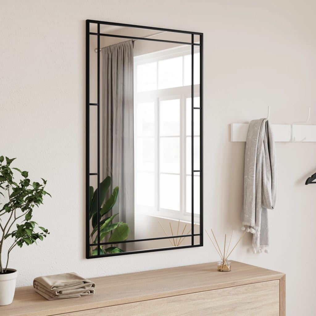 Rectangular Iron Wall Mirror – Modern Minimalist Decor