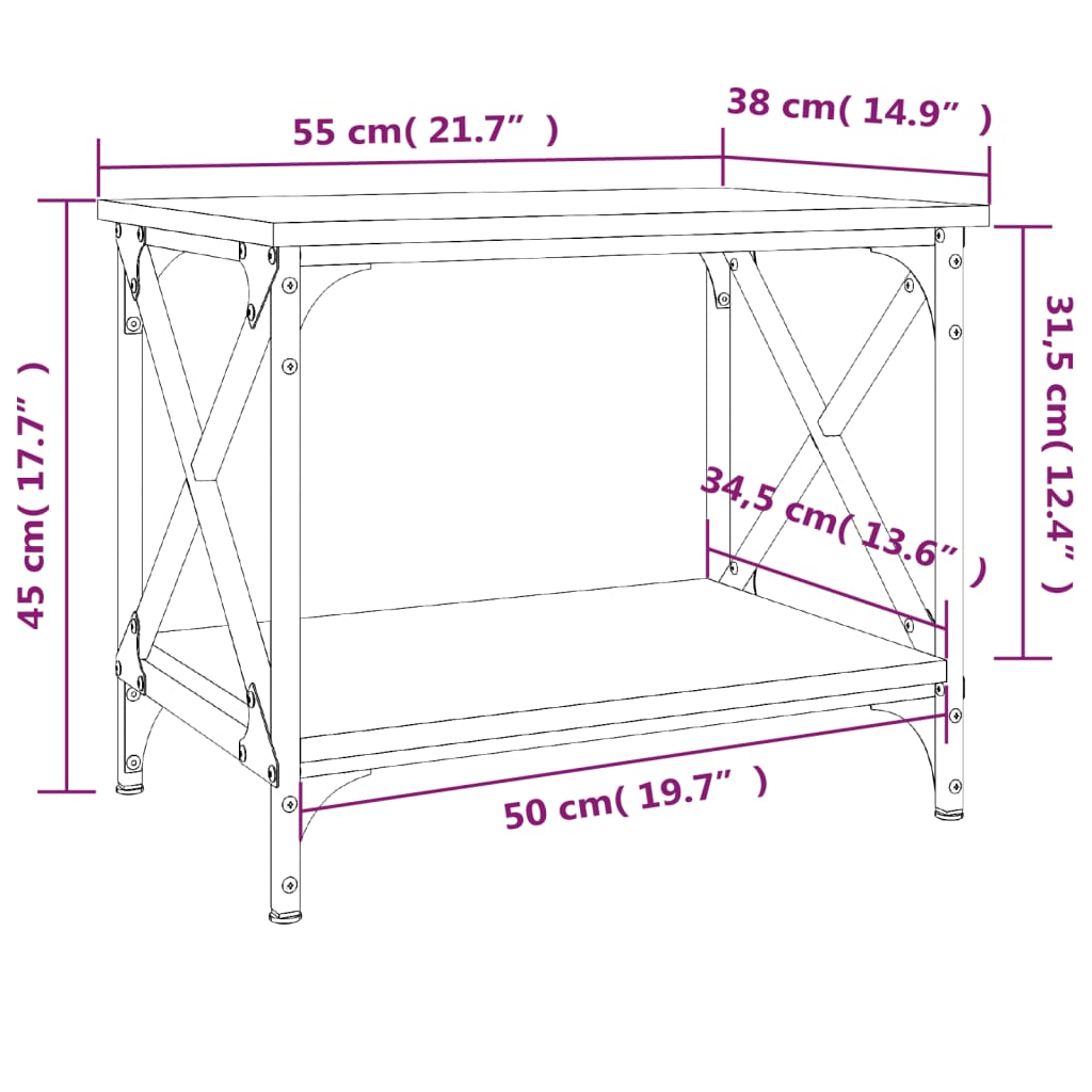 Side Table Sonoma Oak – 55 cm Modern Wood-Look Table